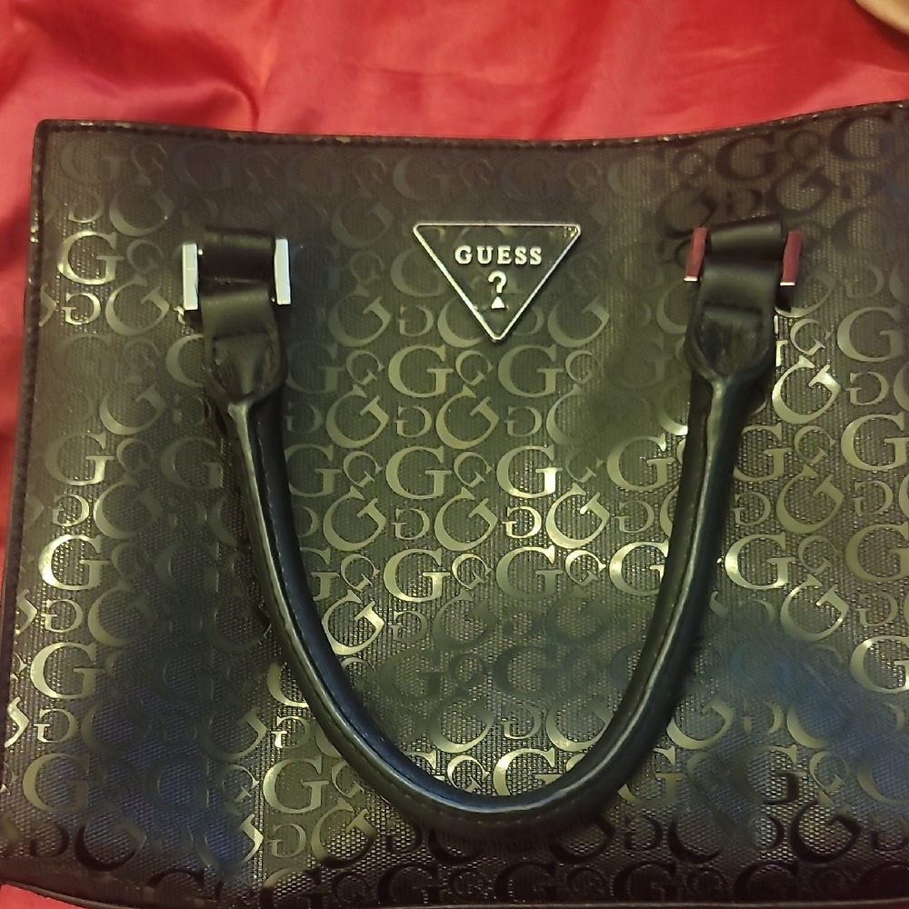 Guess Black Monogram Tote Bag